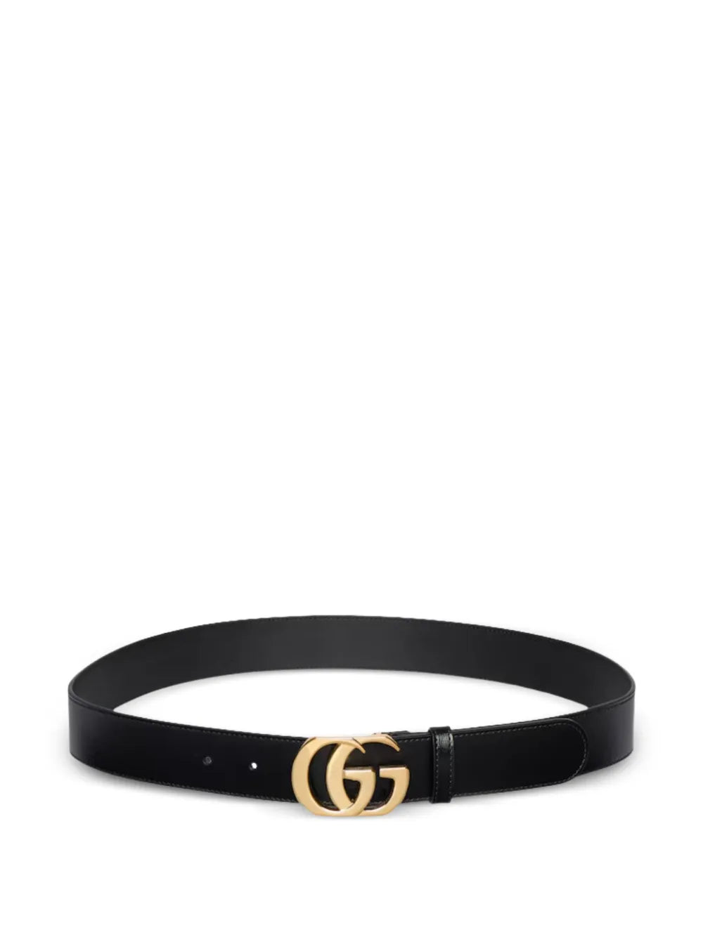 Guuccii Black leather belt Gold Buckle