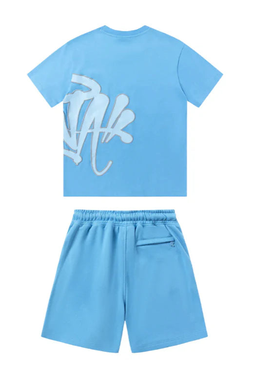 Graffiti Short Set Baby Blue