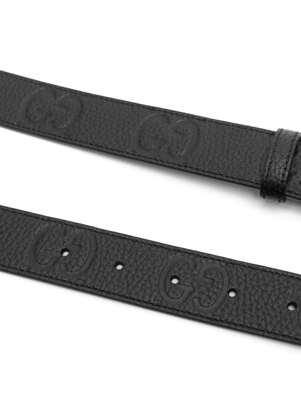 Guuccii Blondie leather belt Black Silver Buckle