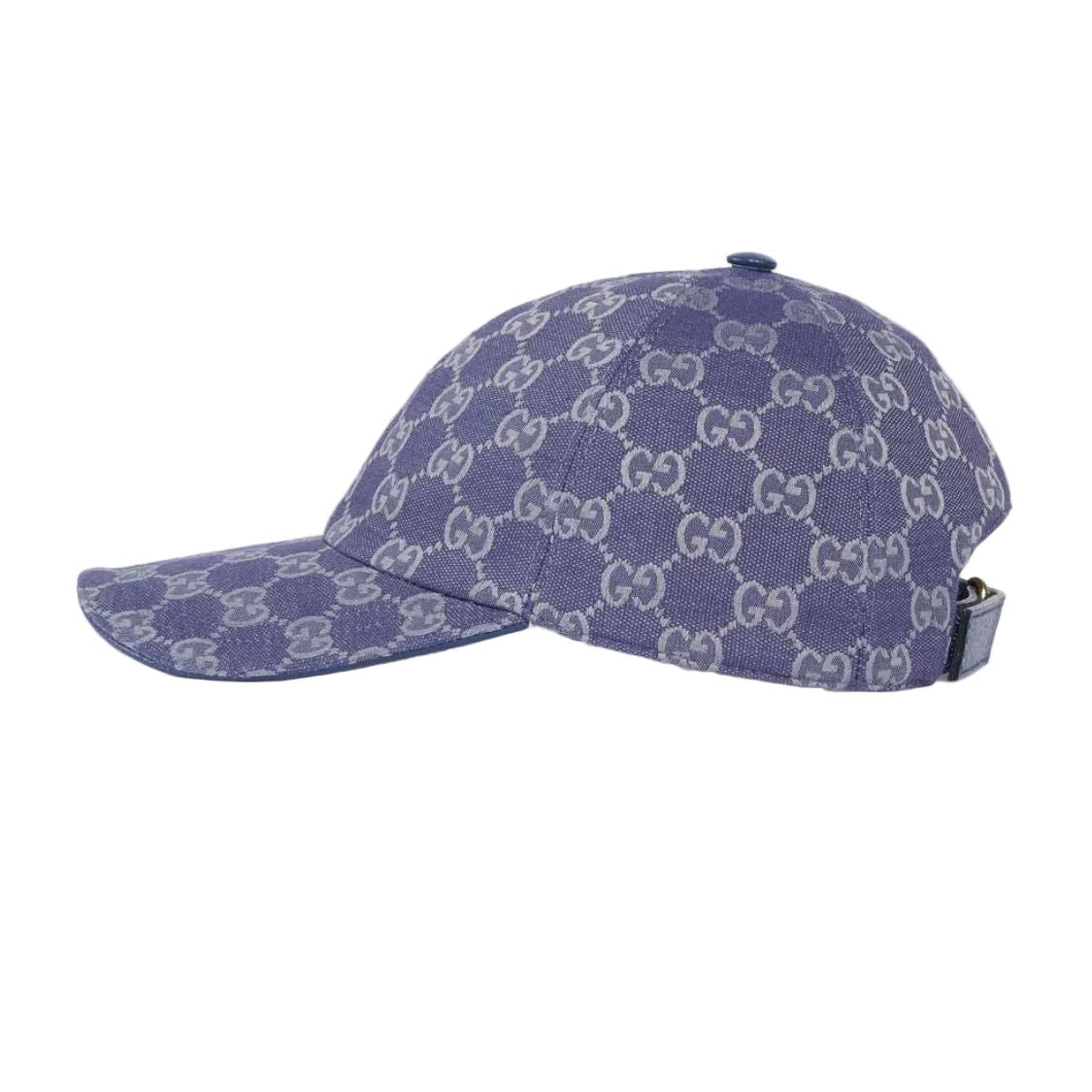Guuccii Canvas Baseball GG Cap Blue