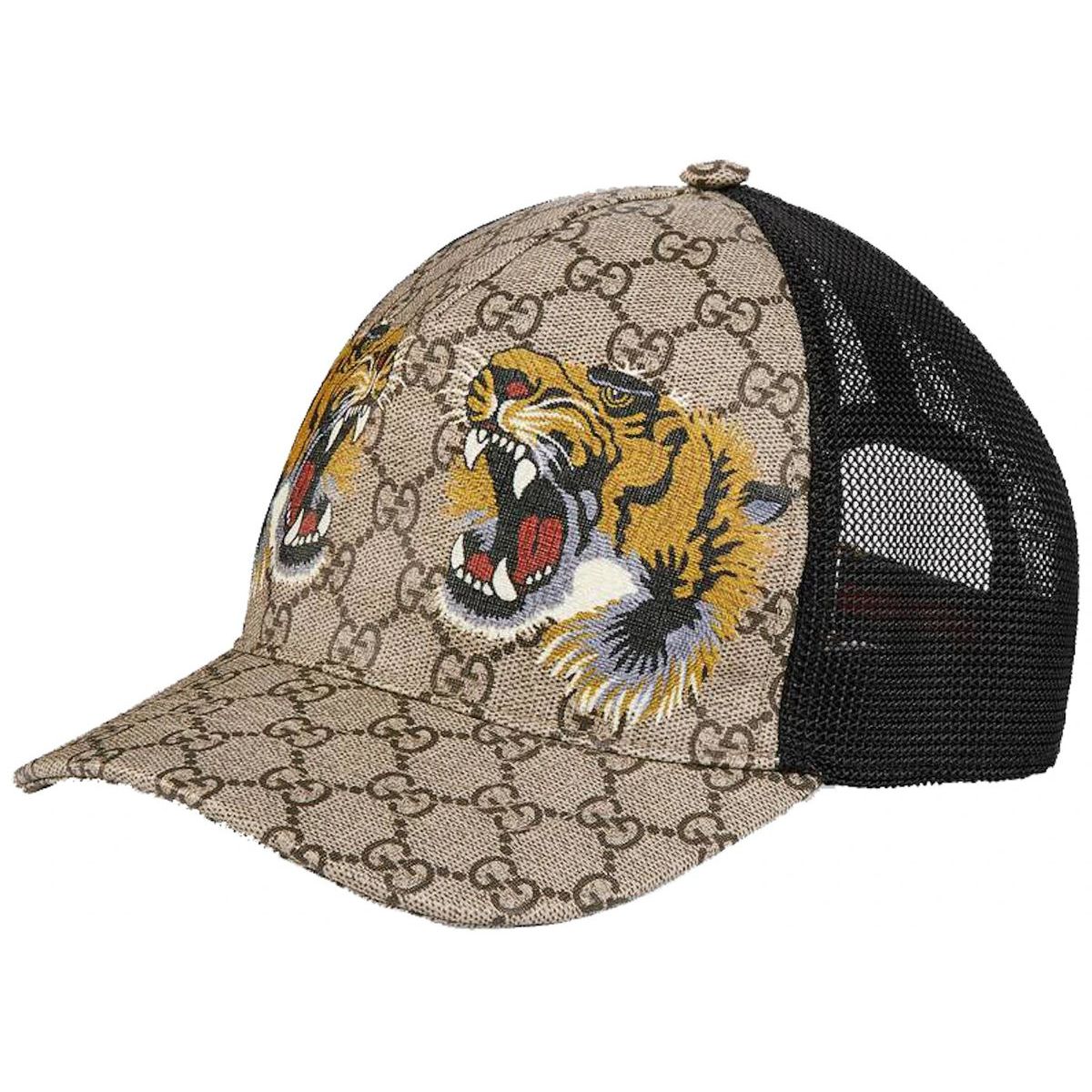 Guuccii Tigers Print Gg Supreme Baseball Hat Beige/Brown
